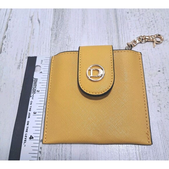 Dune London Yellow Snap Button Keychain Card Coin Money Wallet NWOT Travel Mini - Picture 7 of 7